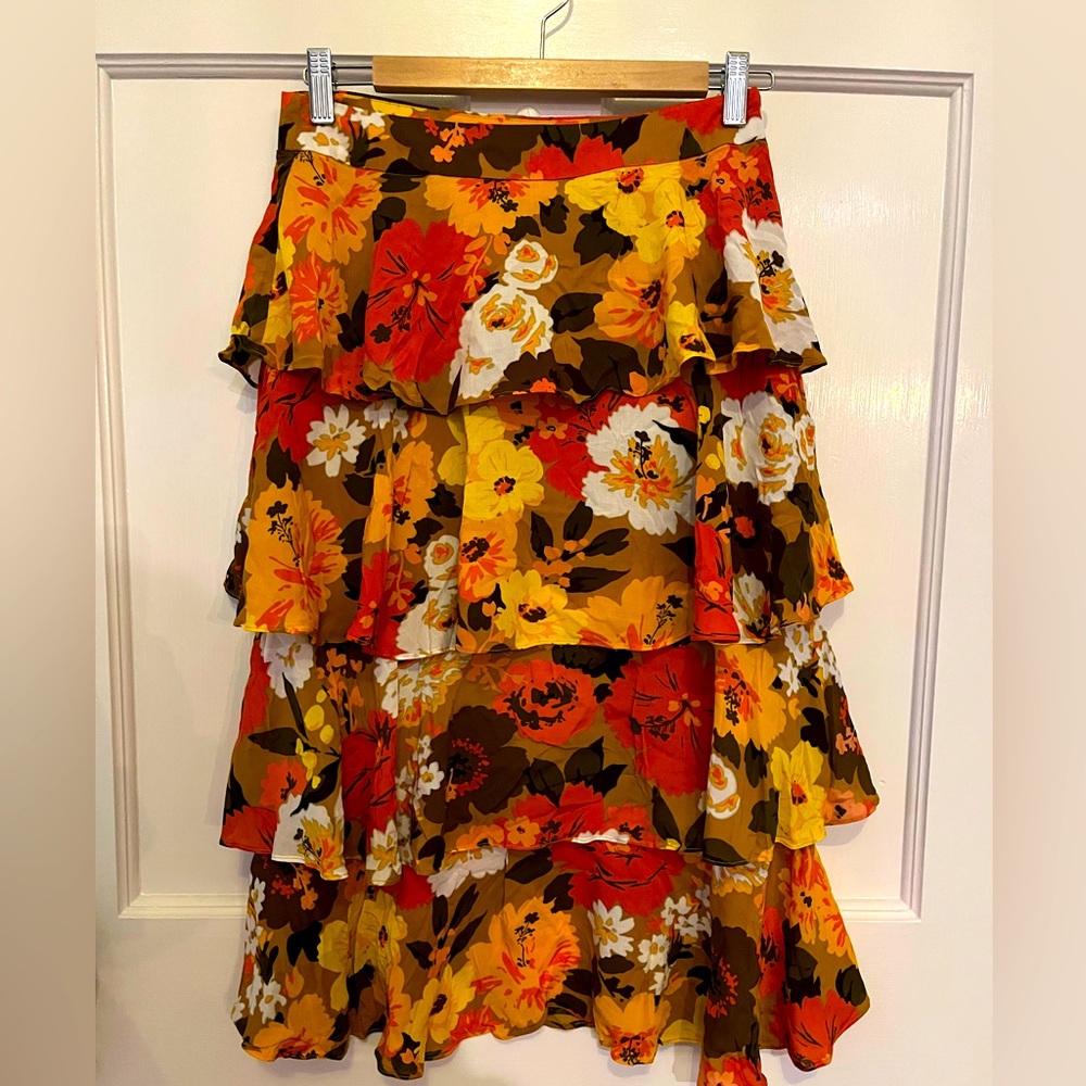 Anthropologie tiered midi skirt